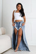 Retro Snap Button Denim Jeans with Stripes